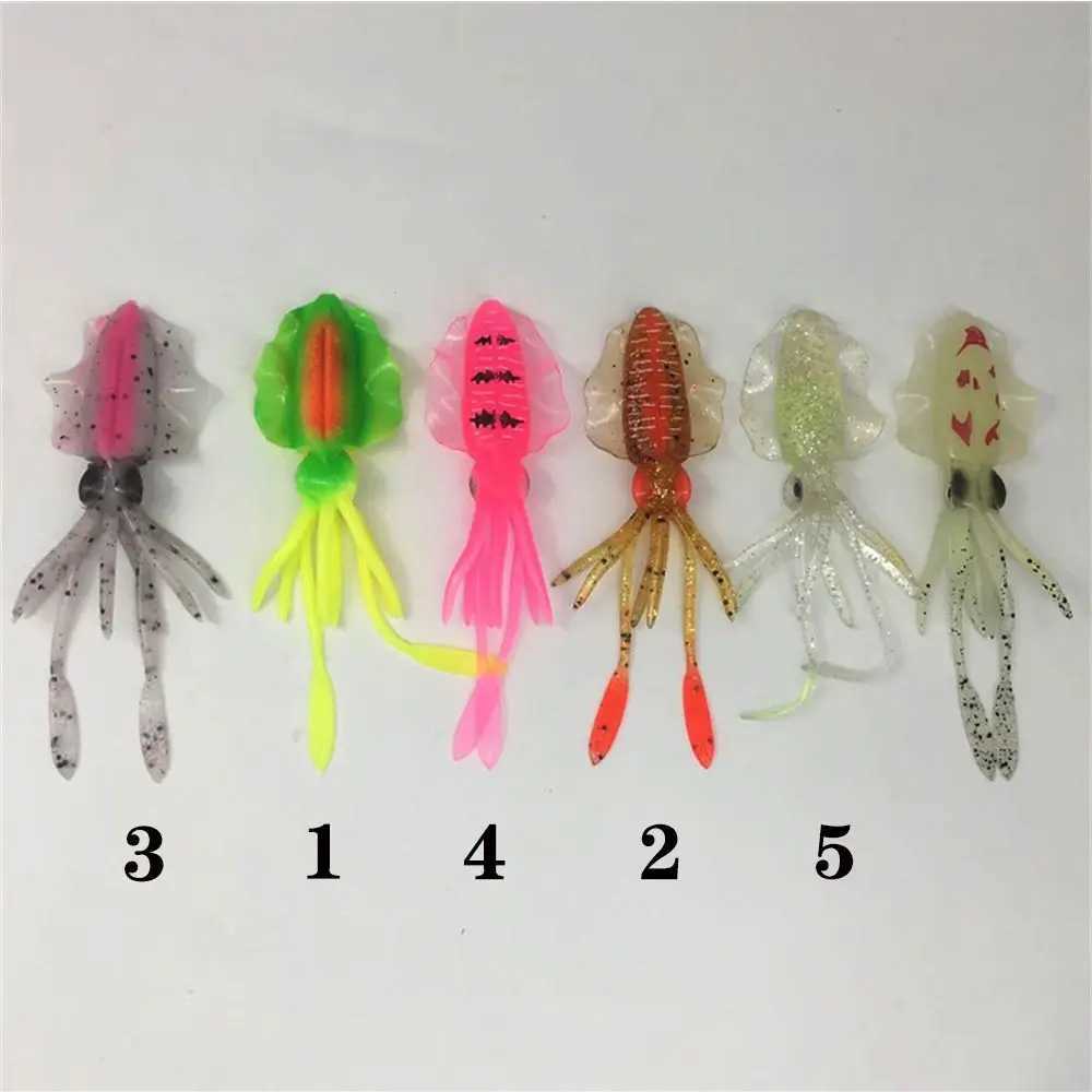 1Pcs 10/12/15cm Soft Fishing Lure 5 Color Silicone Swimbait Fishing Bait Artificial Squid Baits AccoriesXJ241128