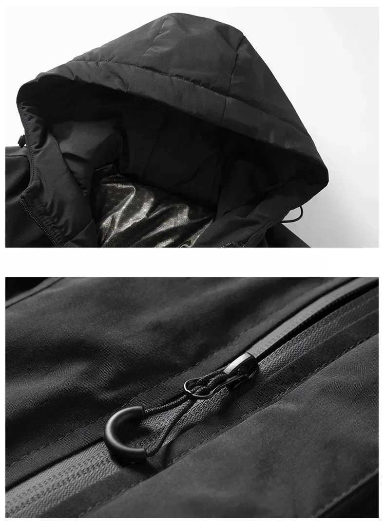 Winter Mens Jackets 2024 New Graphene Warm Windproof Outdoor Camping Hooded stormcoat Mens Waterproof Cotton-padded ClothesXJ241206