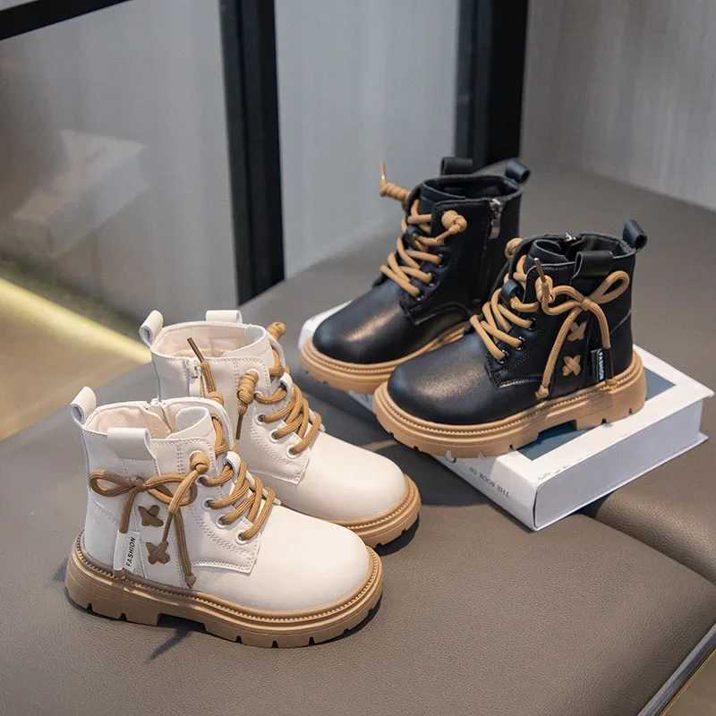 Children Fashion Warm Boots Girls Ankle Boots Zipper Cool Kids Princess Catwalk Leather Boots Non-slip Size 26-37 Anti-SlipperyXJ241206