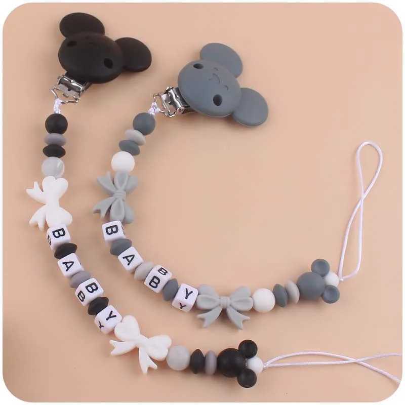 Pacifier Holders Clips# New Free Custom Personalized Name Baby Pacifier Clip Chains Teethers Dummy Nipple Holder Clips Newborn Teething Soother toy Gi