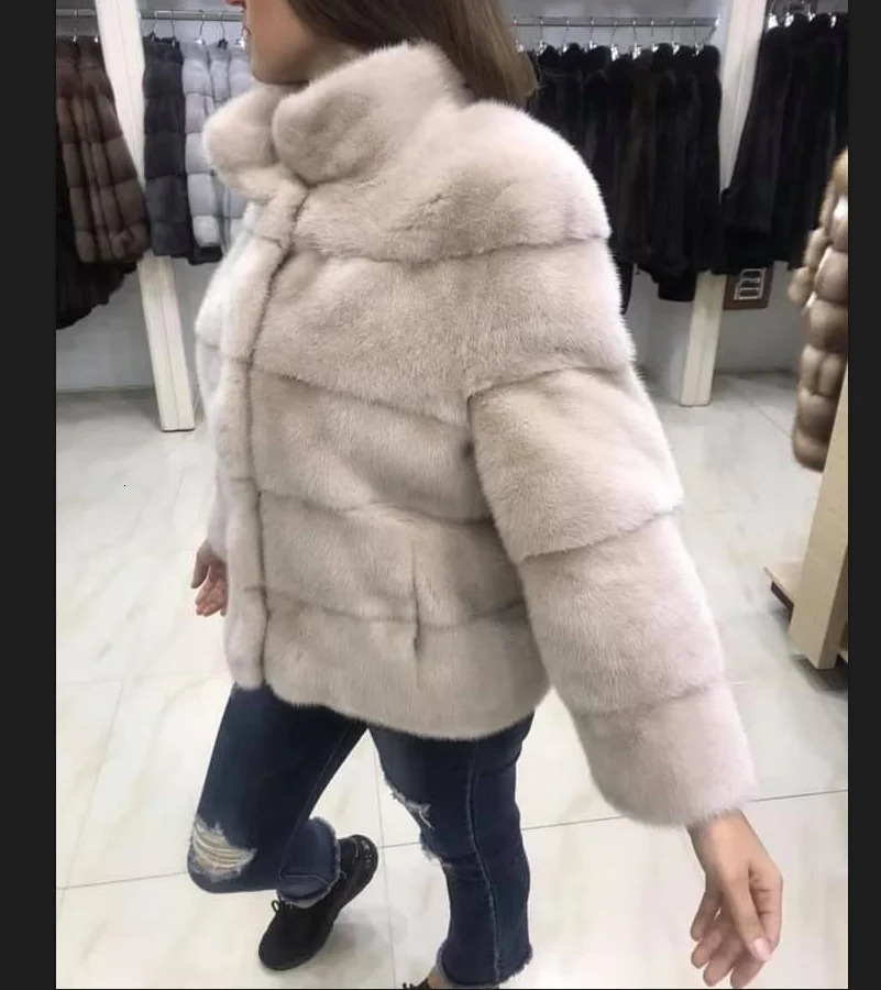 Natural mink coat custom length winter 241202