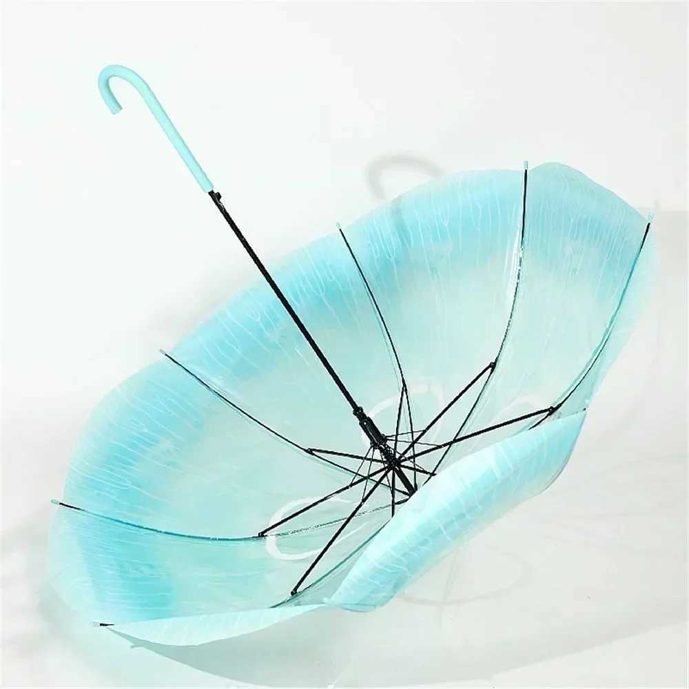 New Arrival Unique Beach Parasol Portable New Handheld Jellyfish Authentic Umbrella Plastic Neutral Raincoat Transparent Gradient Z241206