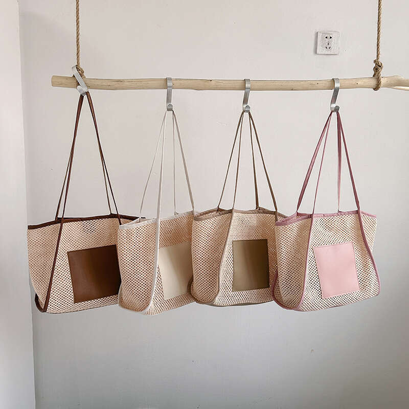 Straw Women's Beach Summer New Item, Large Capacity Woven Simple Casual Shoulder Bag, Fashionable Quality, Classic