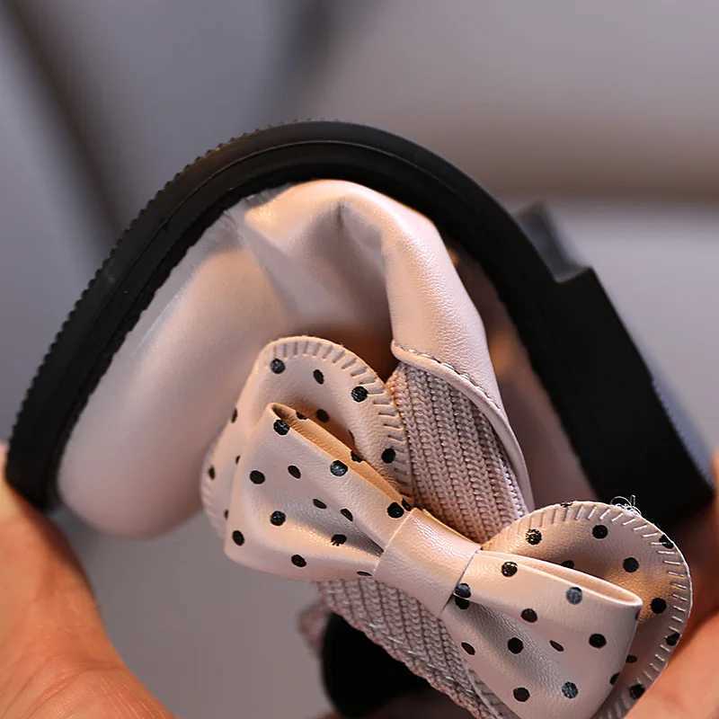 Zapatos Nia Velvet Children Ankle Boots Winter Boot Girl Leather Boot Warm Snow Boots Bow Short Boot Childrens Shoes BotinesXJ241206