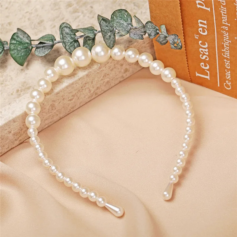 Modyle Fashion Full Pearl Hairbands Elastic Flower Women Hair Hoop Bands Headband Bezel Girls Accessories Headdress 241122