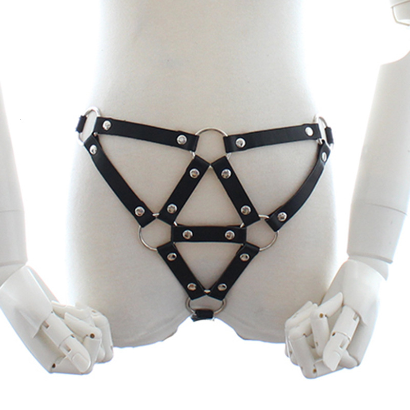 Hot selling adult sex toys, black leather chastity pants, women's bed clothes, flirtatious leather pants