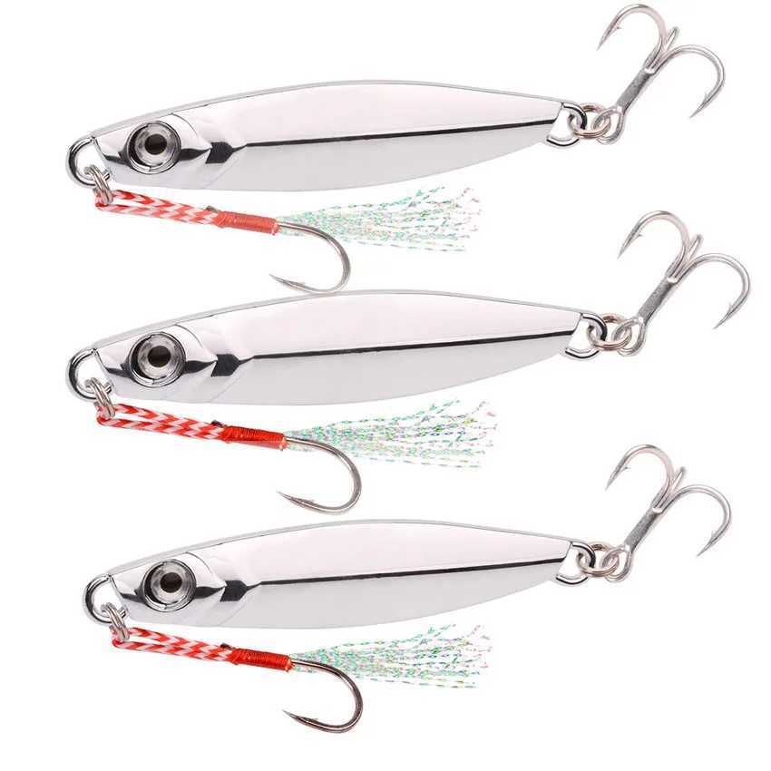 1Pcs Spoon Metal VIB 3D Eyes Jigs Fishing Lure 7g 10g 15g 20g 30g 40g Ectroplated Silver Fishing Lues Hard Bait Mackerel BassXJ241128