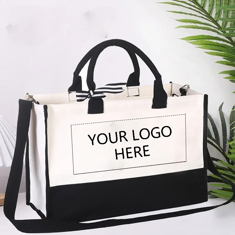 Customized Bag Large Capacity Womens Handbag Print Letter y Personal Bags Canvas Cotton Linen unique Bolas 241204