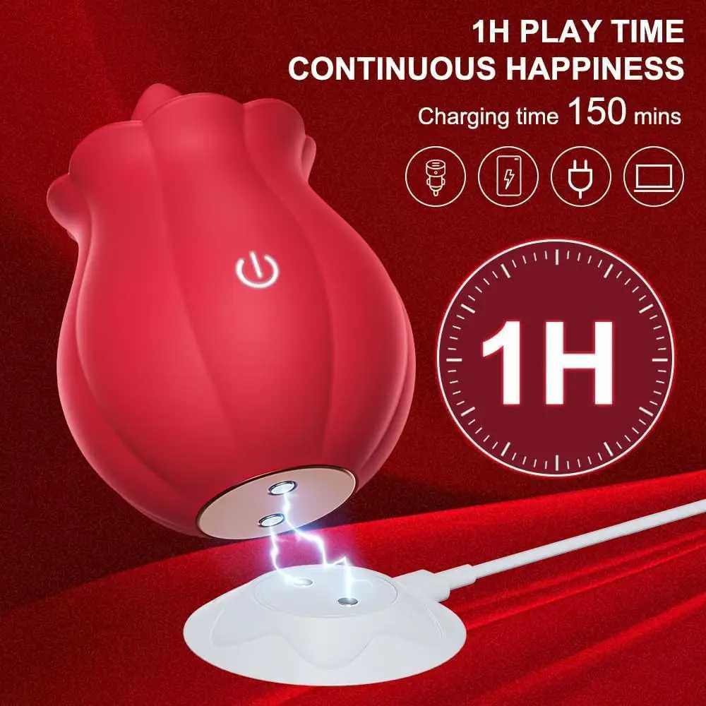 Rose toy Swing Tongue Licking Vibrator Female Powerful Oral Nipple Clitoris Stimulator Massager Adults Goods Sex Toys for WomenXJ241206
