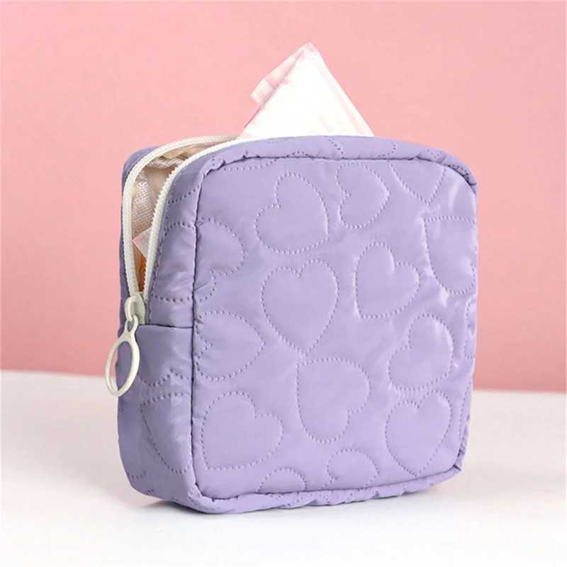 New Candy Color Square Glossy Cosmetic Bag Makeup Bag Pouch Portable PU Waterproof Storage Bag Women Sanitary Napkin OrganizerXJ241206