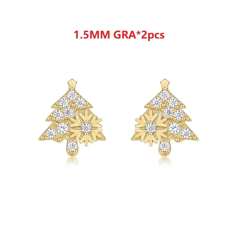Halaile D Color S925 sterling silver Christmas tree earrings with GRA exquisite jewelry womens Dainty Sparkly gift 241205