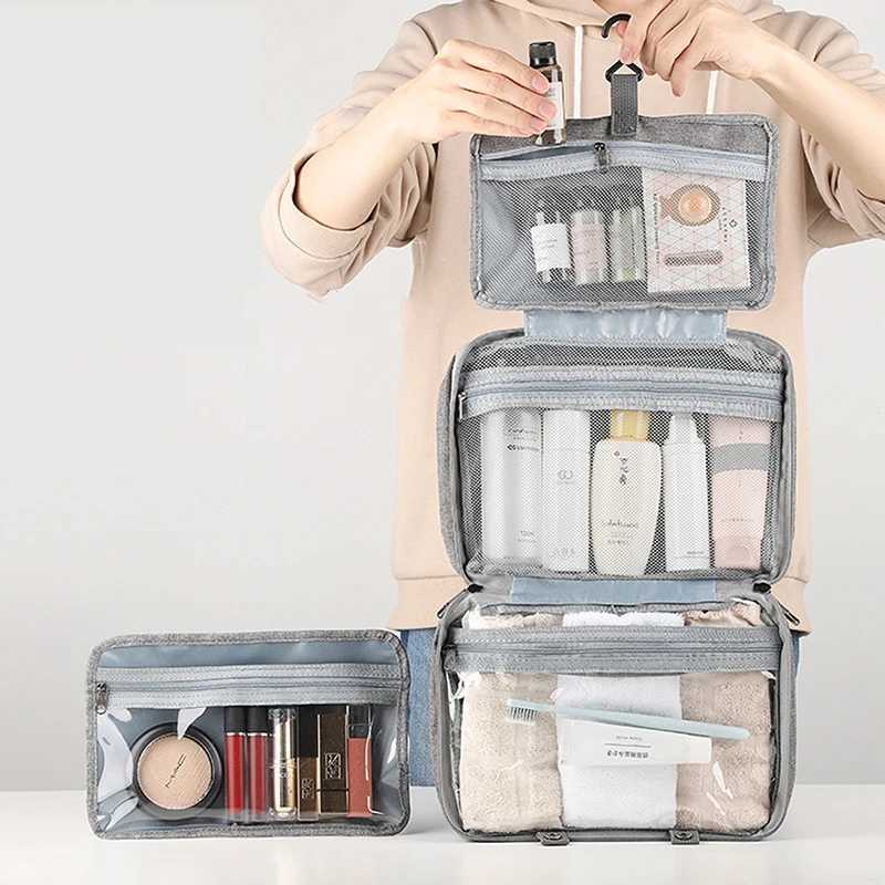 Travel Hanging Toiletry Bag Water-proof Cosmetic Storage Bag Bathroom Beauty W Bag AccessoryTowel Bag Wet Dry Separated BagXJ241206