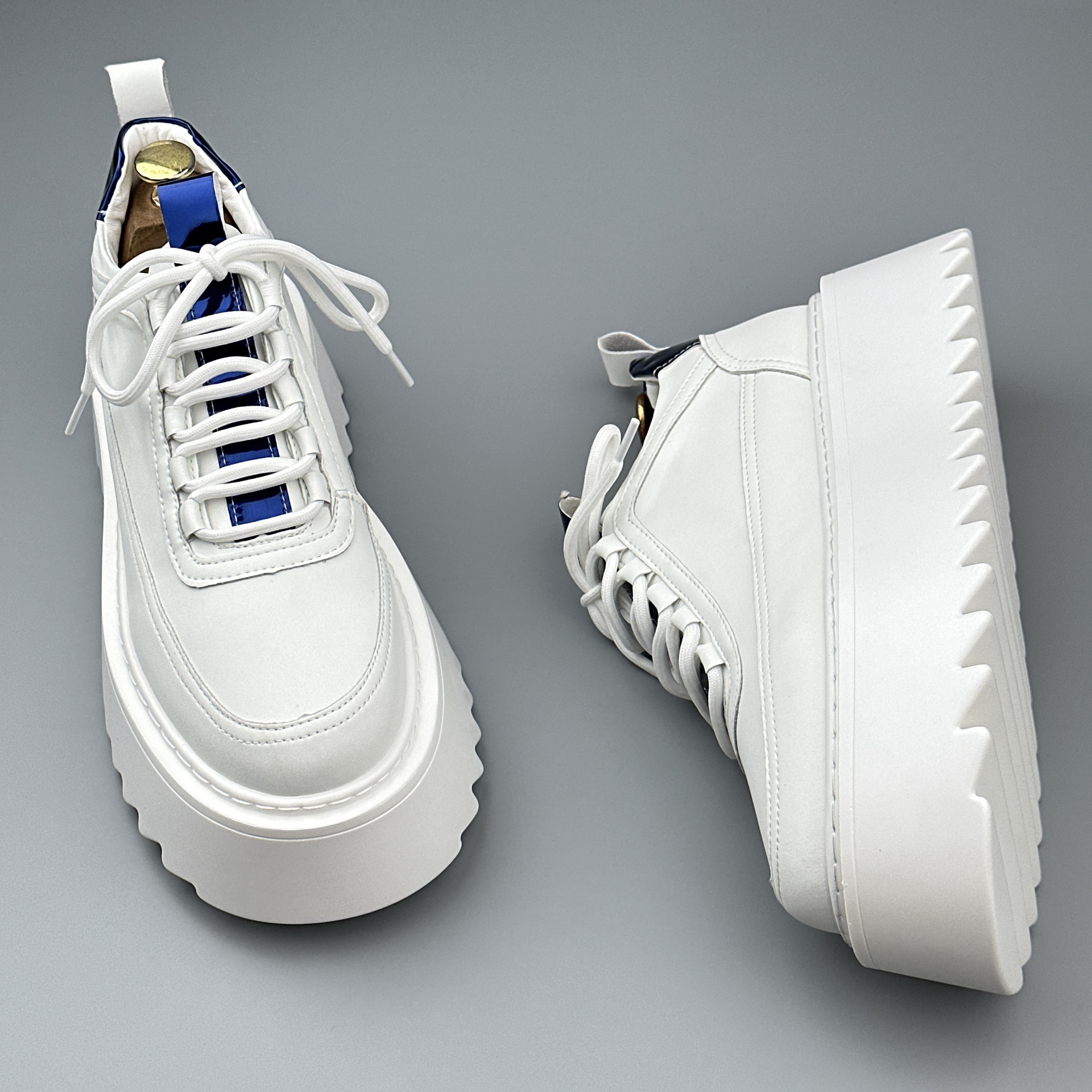 Thick-soled small white shoes men 2024 autumn new niche increase shoes fashion all the trend of casual platform board shoes