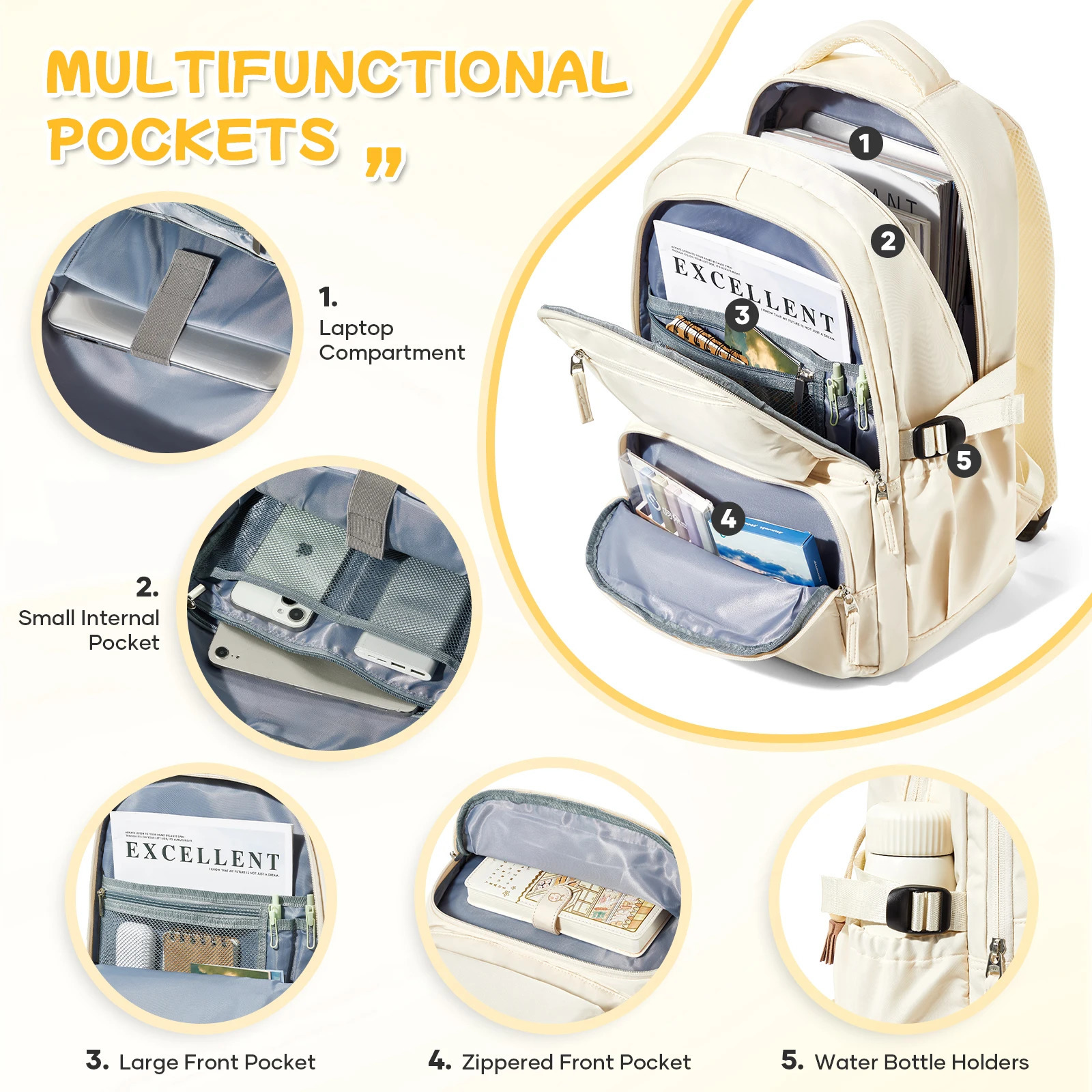 Lightweight Travel Backpack for WomenBusiness Anti Theft 15.6 inch Laptop BackpackWater Resistant College School Computer Bags 241206