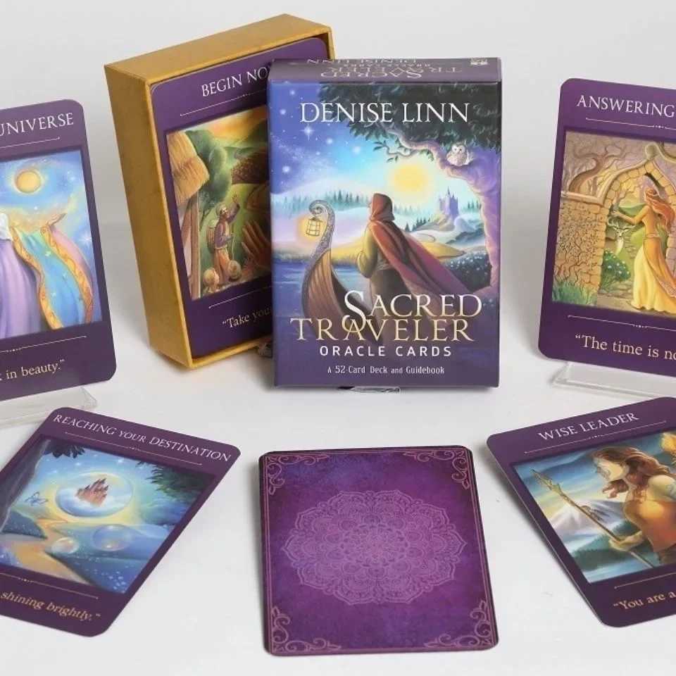 10.3*6cm Super Sacred Traveler Oracle 52 Cards Deck and Guidebook English Tarot Fun Board GameXJ241206