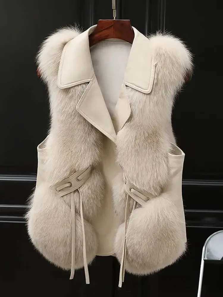 Womens Vest 2024 Autumn and Winter Coat New Item Fur Coat Short Lady OuterwearXJ241206