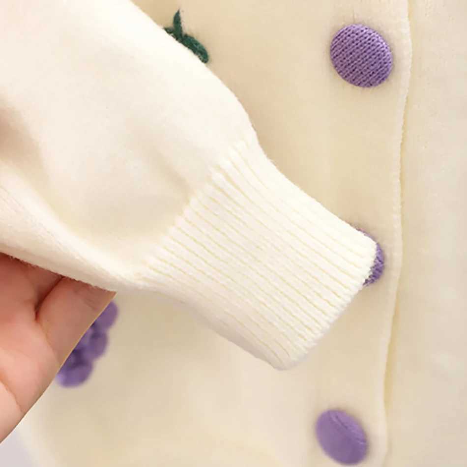 Cute and Trendy Girls Knitted Two-Piece Set Cardigan Sweater Autumn and Winter Fashion Children Sets Casual Children ClothingXJ241206