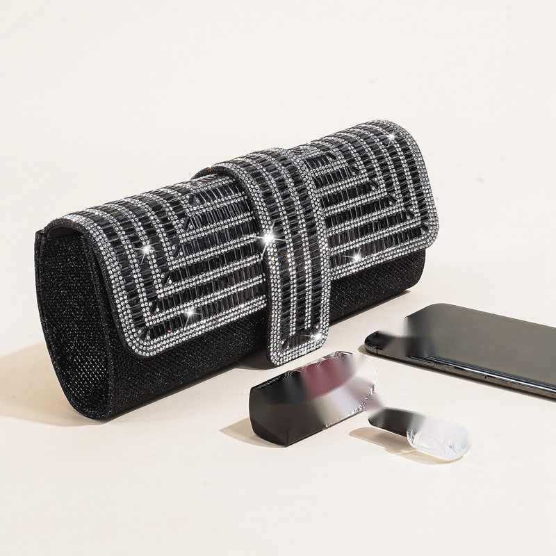 Clutch Bag Sparkling Rhinestone Hand-held Bag with High-end and Versatile Dress Bag Annual Party Socialite Princess Bag Crossbody Womens Bag 240920