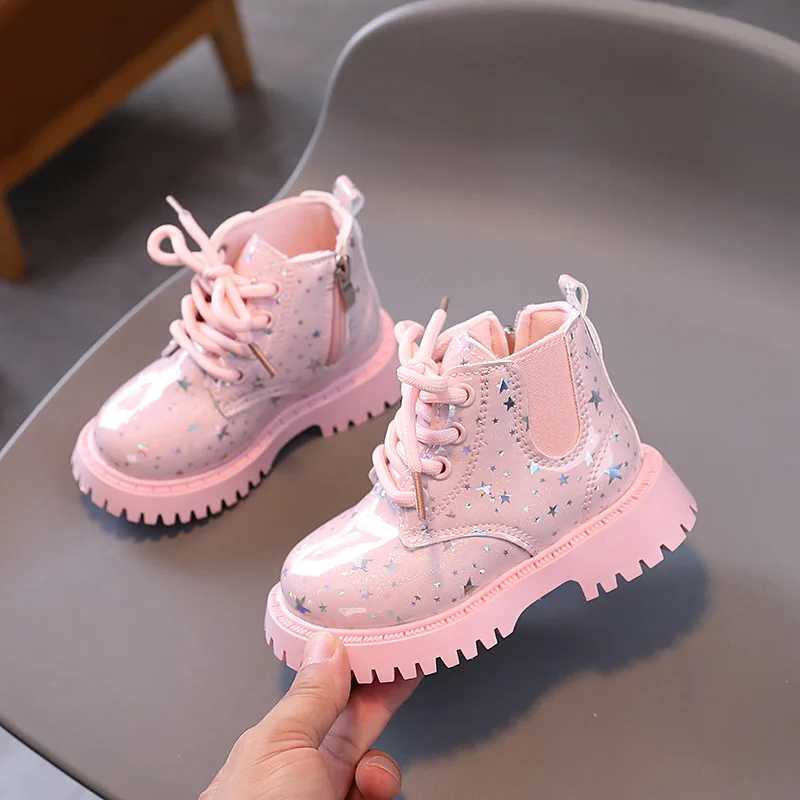 Soft Soled Girl Boots Fashion Versatile Girls Shoes Casual Simple Ankle Boot Star Princess Comfort Child Shoe Unisex Short BootXJ241206