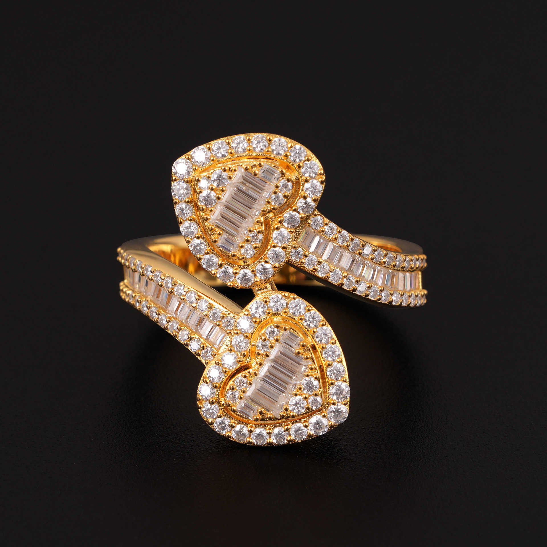 Hip hop Love S Sier Set D-Color Rectangular Moissanite Mens and Womens Classic Fashion Trend Ring