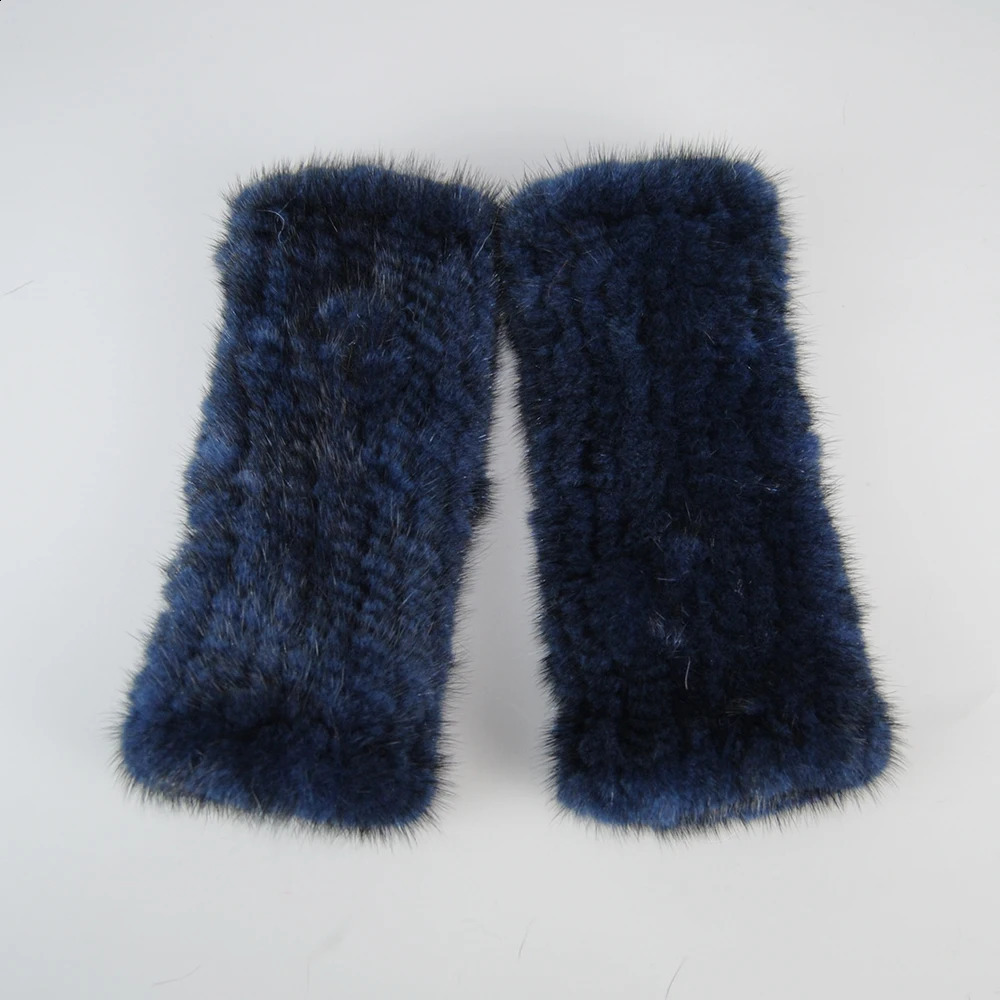 mink fur gloves for winter women 100% natural genuine mink fur without fingers high elasticity knitted mink fur gloves 241206