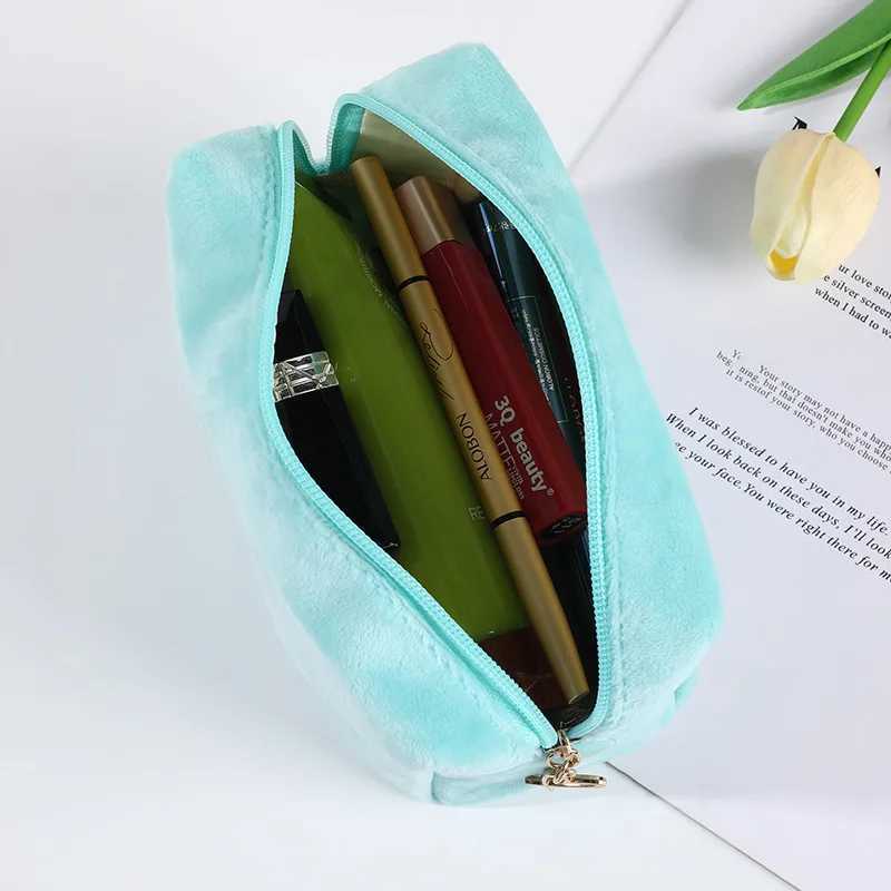 Custom Embroidery Flannelette Makeup Bag Persalized Large Capacity Veet Storage Bag Wedding Anniversary Gift CustomXJ241206