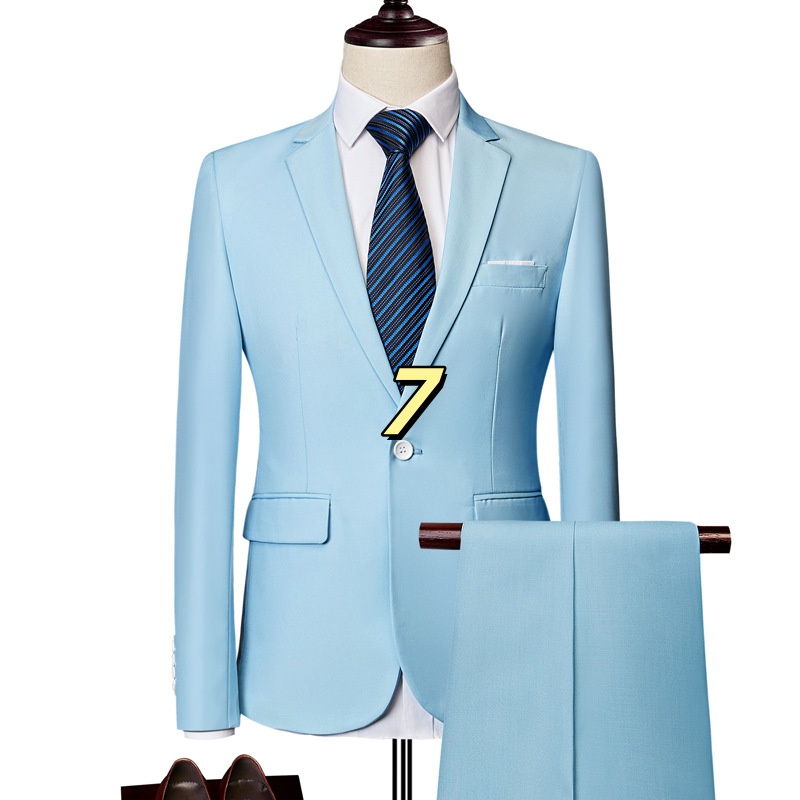 3129 New full suit men's handsome thin dress groom wedding