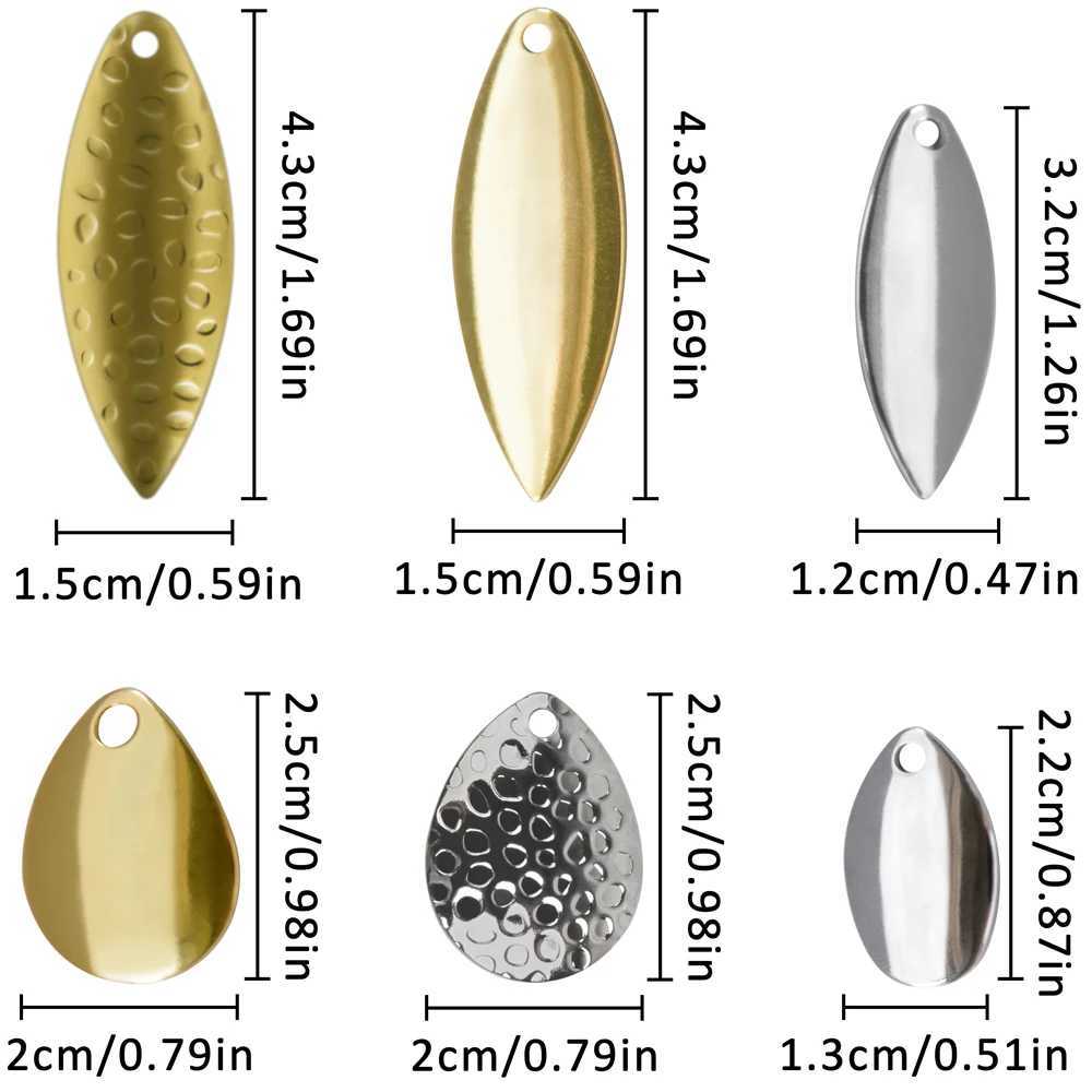 18Pcs Spinner Blades Fishing Lure Colorado Spinner Blades for DIY Spinneaits Walye Rig Trout Salmon Bass FishingXJ241128