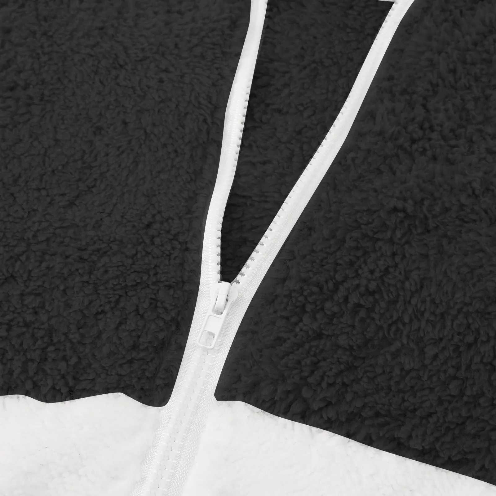 Men Jacket Coat Winter Color Blocked Double Velvet Hooded Zipper Cardigan Corduroy Jacket Casual Warm Loose Comfy OuterwearXJ241206