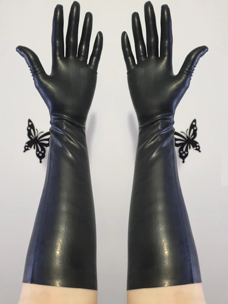 latex gloves molded womens gloves ultra-thin finger short continuous finger seamless five finger fetish 3D version or 2D long 241206