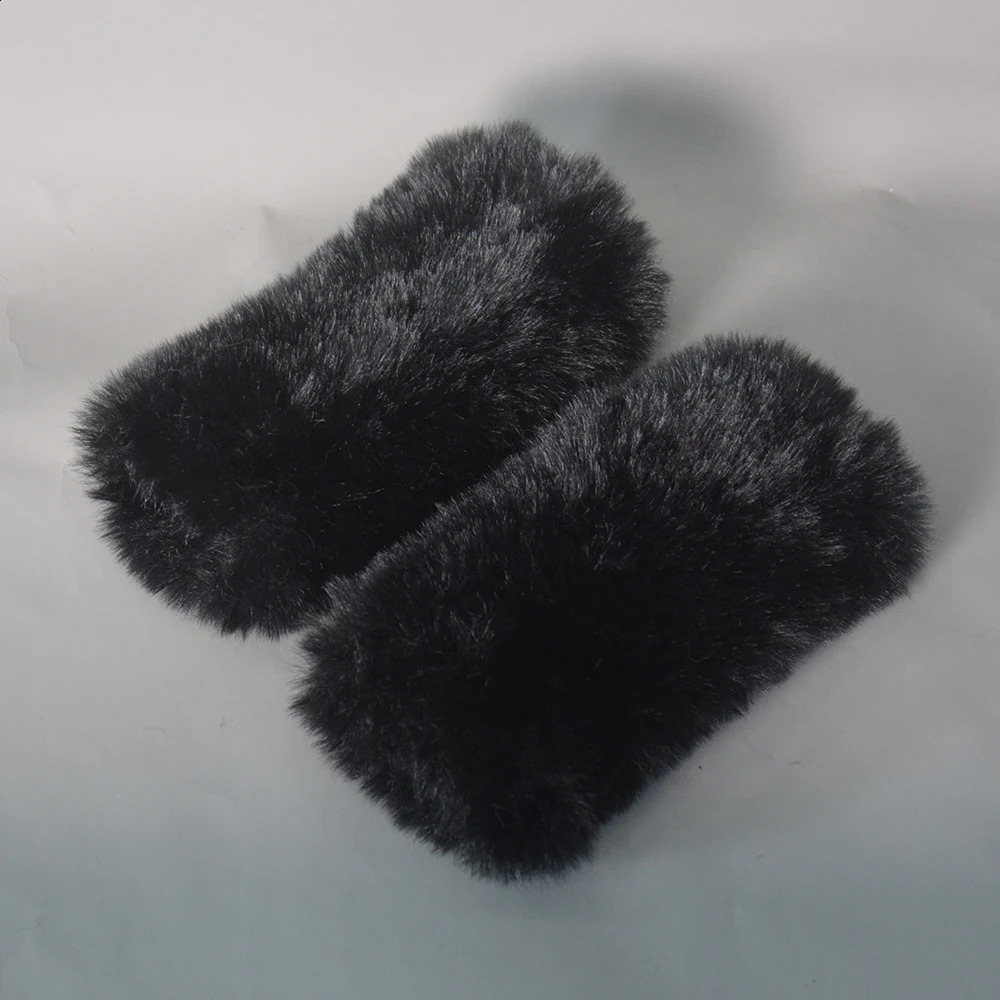 Womens Knitted Fake Rabbit Fur Gloves for Winter Warmth Womens Artificial Fur Non Fingerless Gloves Hand Knitted Fur Gloves 241206