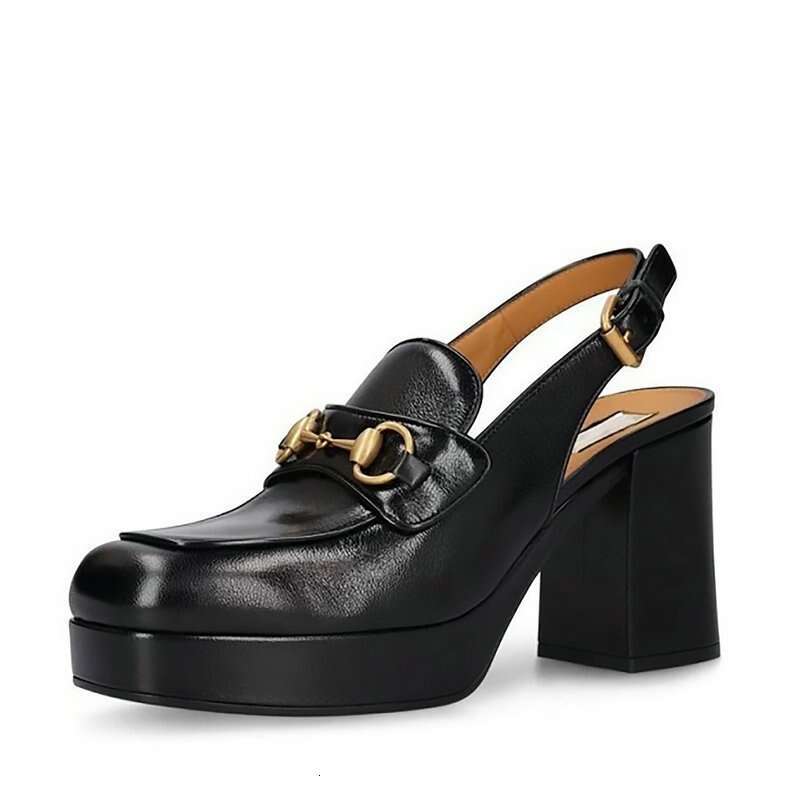 2024 buckle sandals designer fashion shoes high heels 8.5cm Genuine Leather thick heeled waterproof platform 35-42 Roman strap women's sandal
