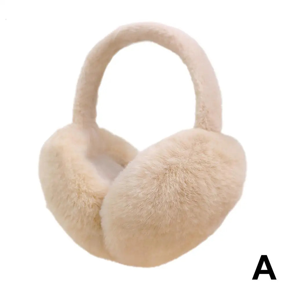 1 piece of solid color soft plush earmuffs warm winter earmuffs outdoor cold protection earmuffs fashionable folding L1Q8 241205