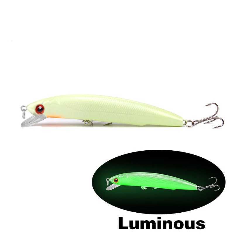 1Pcs 12cm 17g 3D Luminous Night Fishing Baits Minnow Lure With Hooks Isca Artificial Hard Crankbaits Bass Pike Carp FishingXJ241128