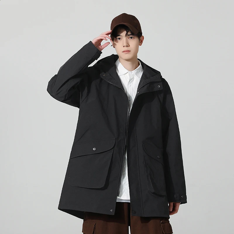 Autumn Mens Windbreaker Jacket Classic Fashion Overcoat Trend Coats Men Casual Windproof Jackets HighQuality Hooded 8XL 241202