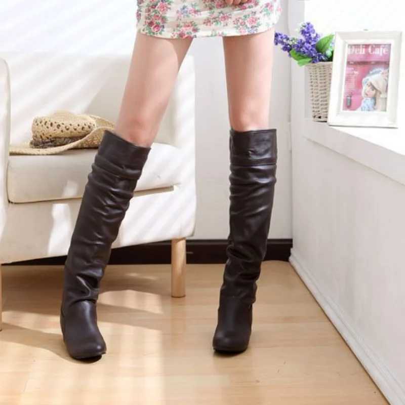 High Quality Wens Lg boots autumn and winter new thick high boots Wen executive brown Pu leather boots Wan Slip low H Botas unprinted good products T2
