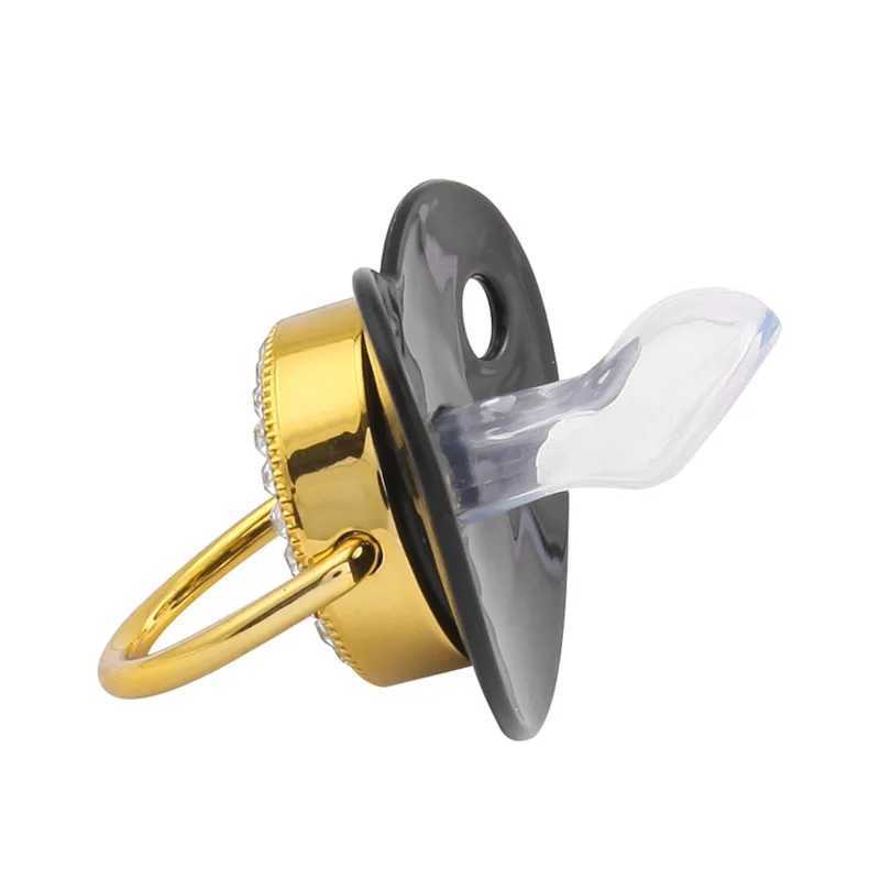 Pacifier Holders Clips# Newborn Baby Pacifier Clip with Cover Rhinestone Crown Pacifier Chain Infant Nipple Feeding Silicone Dummy Baby Soother H24120