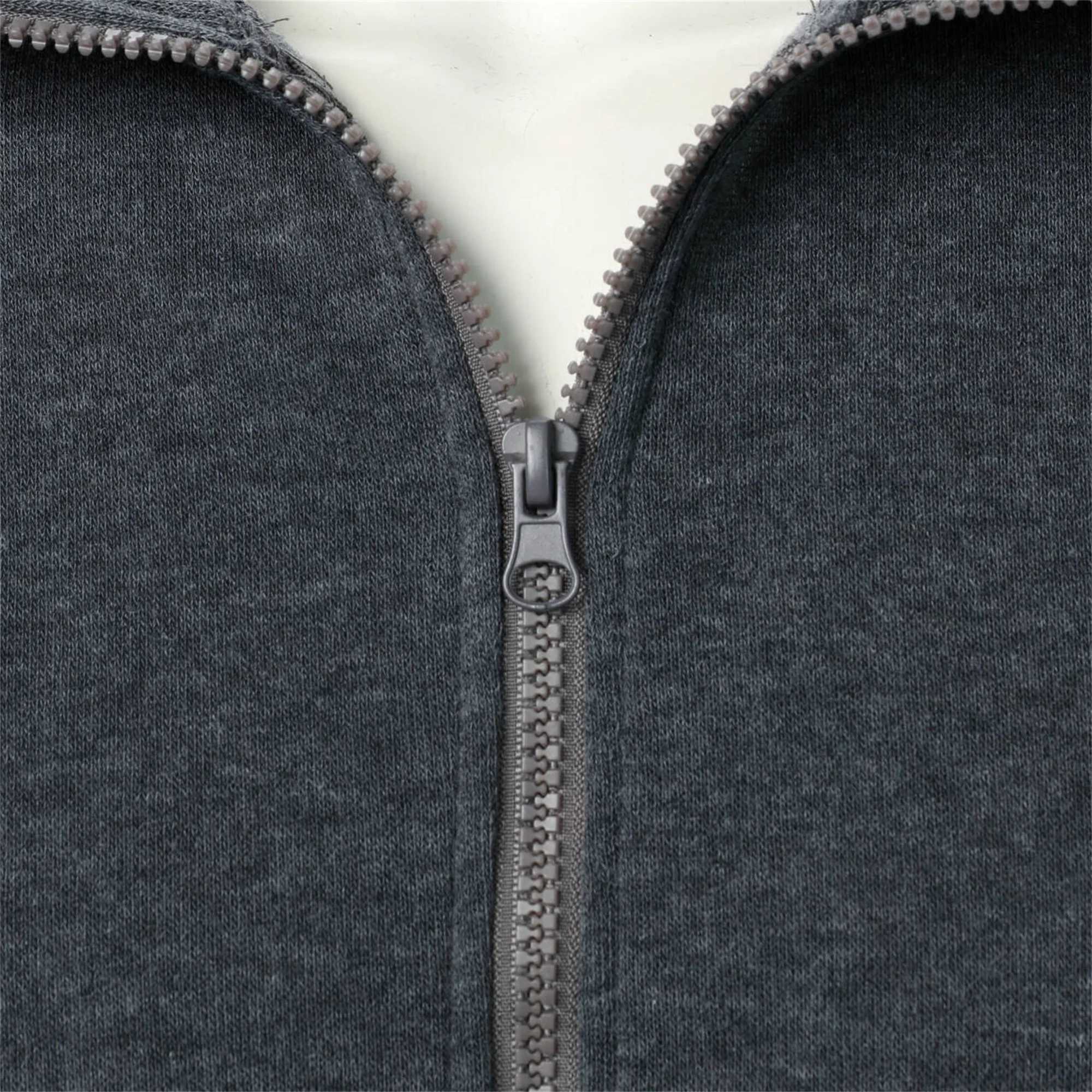 Mens casual sports zipper stand collar hoodie coat mens solid color cardiganXJ241206