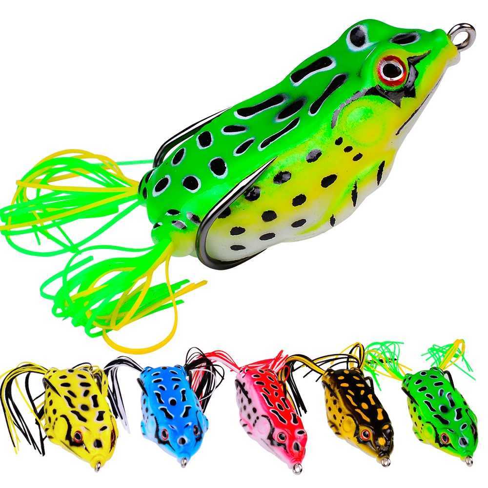 1 Pcs 5G 9G 13G 17.5G Frog Lure Soft Tube Bait Plastic Fishing Lure with Fishing Hooks Topwater Ray Frog Artificial 3D EyesXJ241128
