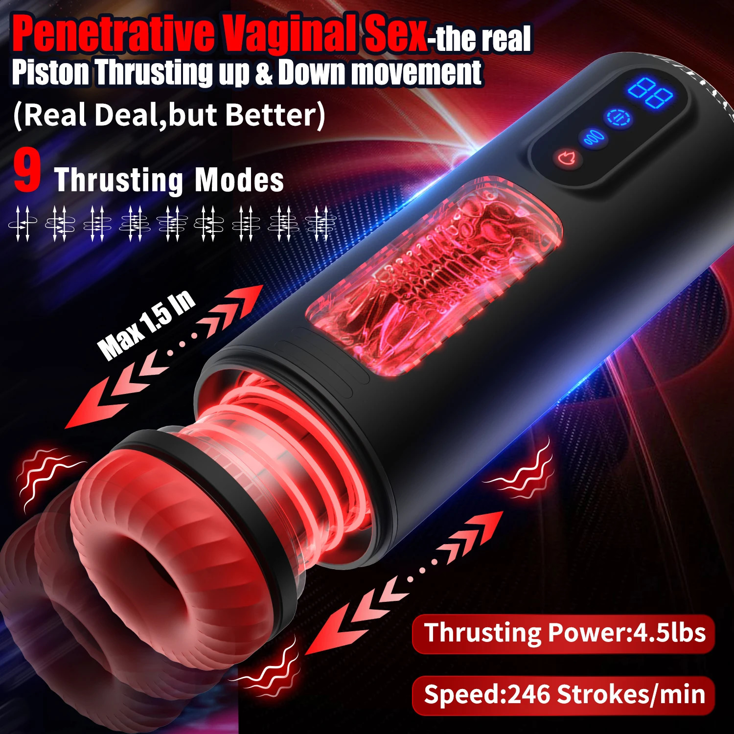 Penis Pump Sex Toys Male Masturbator 3D Textured Sleeve Heating Mens Adult Toys Male Vibrator Stroker LCD Display pocket 241205