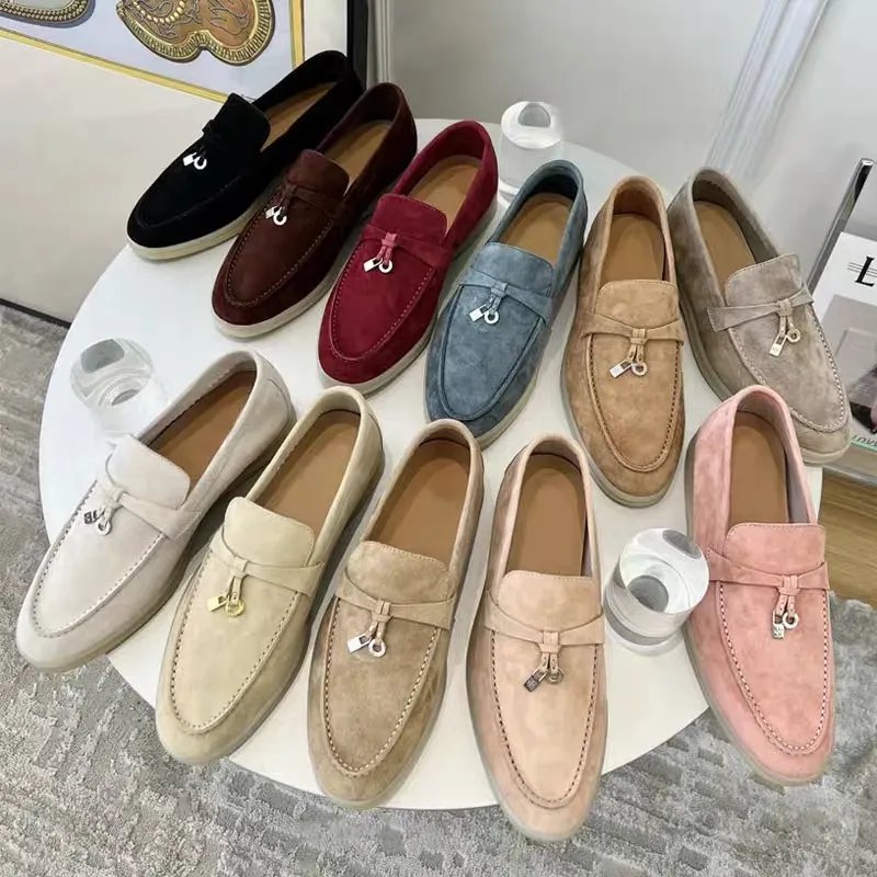 women flat loafers designer shoes men women loafers flat low top suede cow Leather oxfords casual shoes moccasins loafer slip sneakers dress shoes with box size 36-45