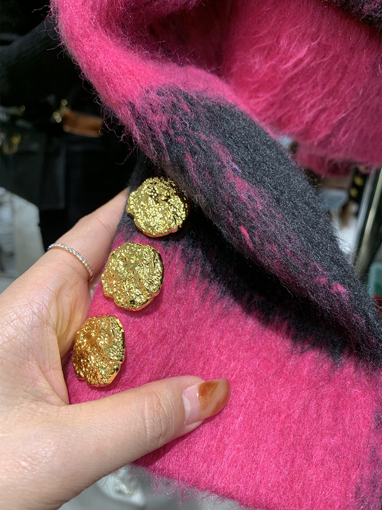 Newest F/W Designer Fashion Women Contrast Single Breasted Wool Short Jacket Mao