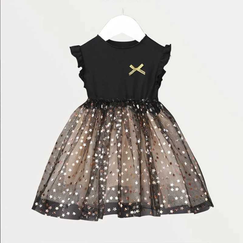 Girls New Year Black Long Sleeve Dress Autumn Winter Toddler Kids Girl Dress Outfit Children Birthday Par Christmas CostumeXJ241206