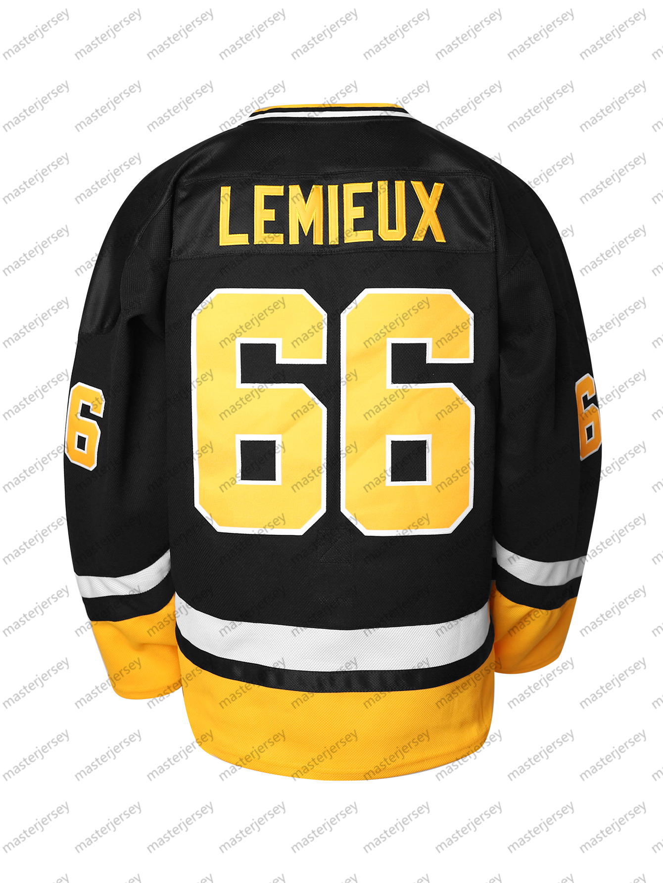#66 LEMIEUX Men's Ice Hockey Jersey - V-Neck, Embroidered Letter & Number Design, Polyester, Machine Washable - Perfect for Sports & Casual Wear