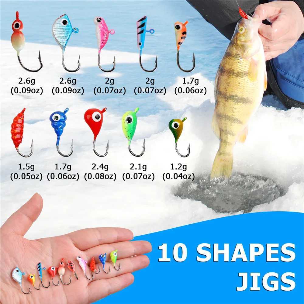36/60/72/84Pcs Winter Ice Fishing Hook Glow ice jig bait 1.2-2.6g Jigging Fishing lure ice jigs for crappie panfish fishing gearXJ241128