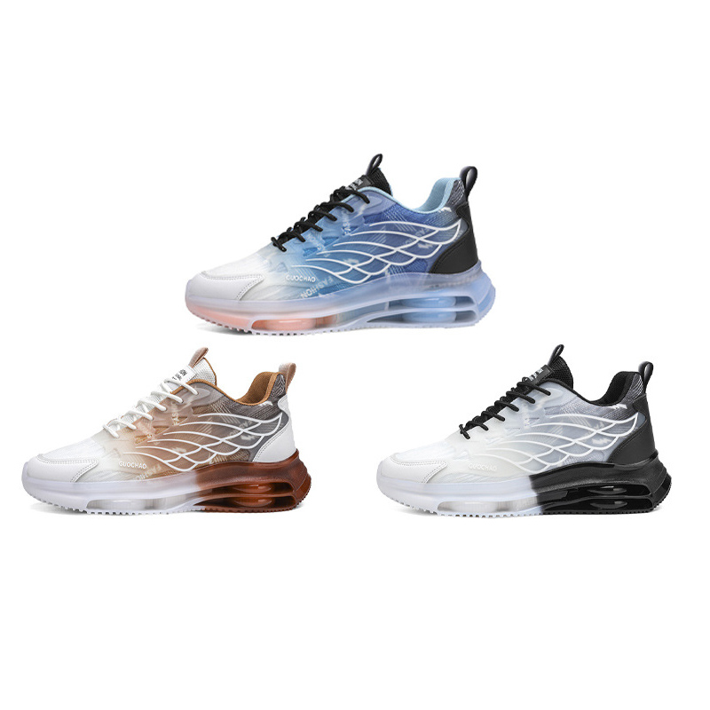Men's shoes 2024 spring new trend men's low top sports thick sole leisure Sneaker Wings White