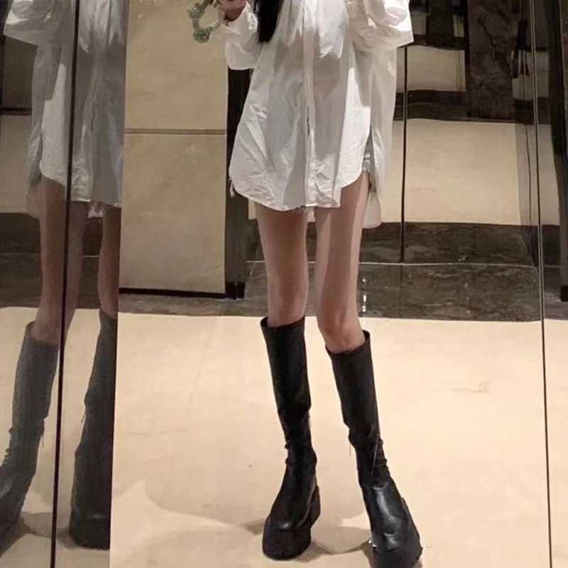 High Quality Ladies Fi knee boots high H-thin high autumn warm thick sole elastic boots high rider boots Botas De Mujer T241206