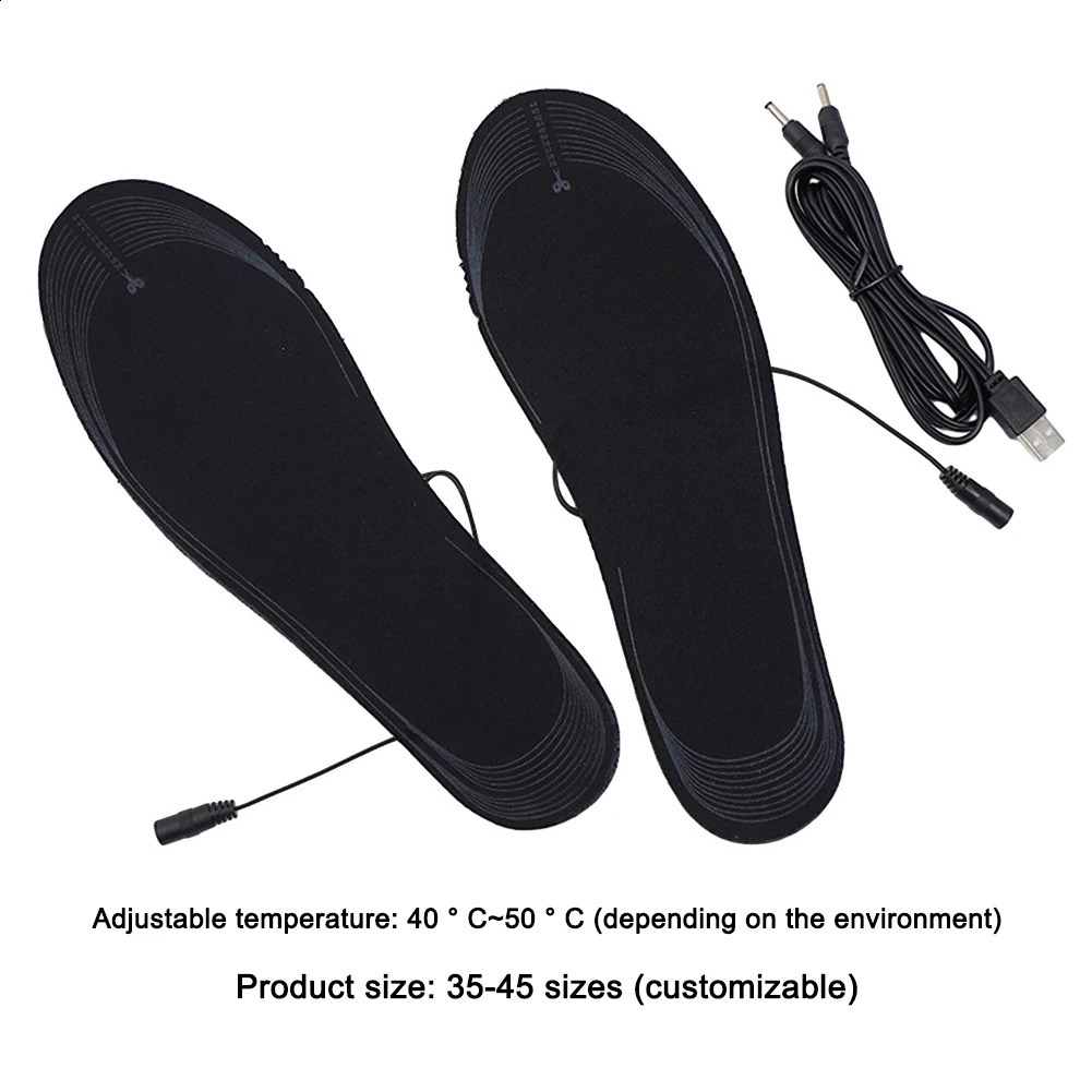 Unisex Soft Heating Insoles Adjustable Temperature Rechargeable Heated Insoles Multifunctional for Winter Fishing Hiking Camping 241205