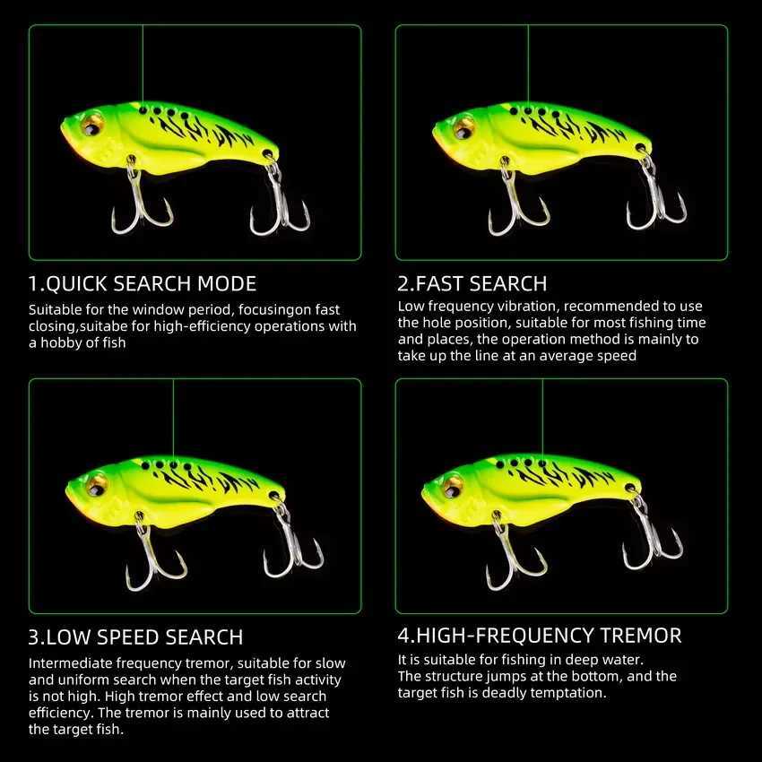 Aorace 5pcs/bo VIB 3/7/10/15/20g Fishing Lure Vibration Spoon Hard Baits Crankbait Wobbr Swimbait Cicada VIB TackXJ241128