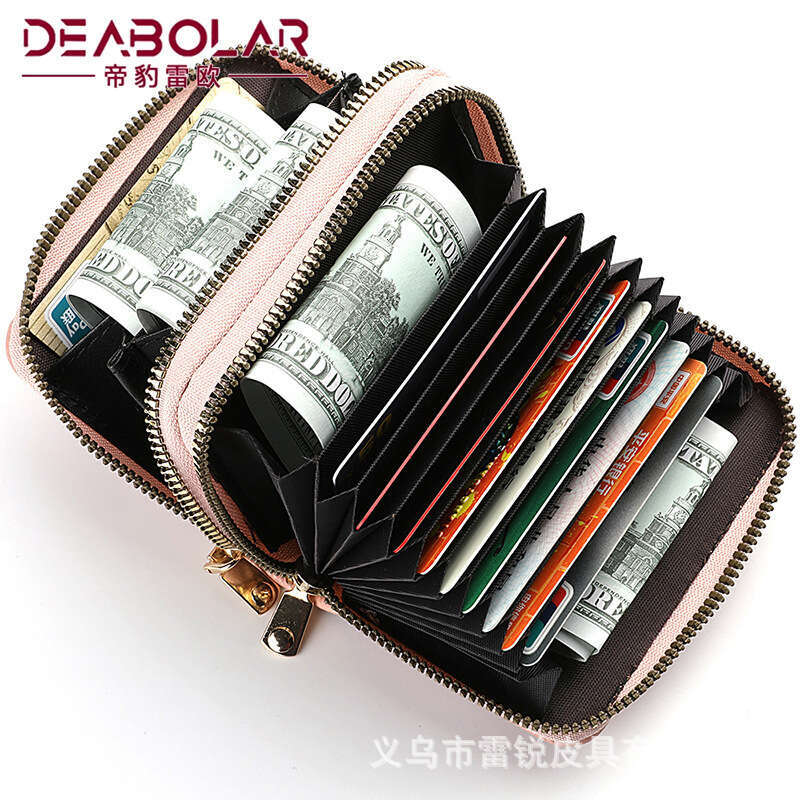 Multi Functional Wholesale New Accordion Bag Double-Layer Zipper Women's Wallet Large Capacity PU Card Holder Fashionable Quality Classic B2